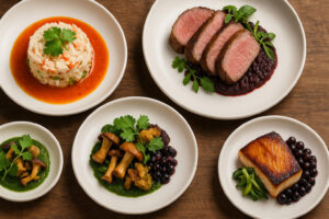 Golfers enjoying a sunny afternoon at Port Ludlow Golf and Recreation with forested hills and marina views in the background.