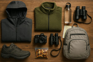 Golfers enjoying a sunny afternoon at Port Ludlow Golf and Recreation with forested hills and marina views in the background.