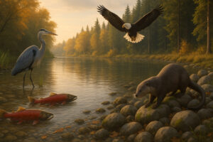 Scenic coastal road and forested landscape perfect for exploring scenic day trips from Port Ludlow, Washington.