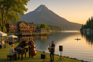 Scenic coastal road and forested landscape perfect for exploring scenic day trips from Port Ludlow, Washington.