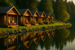 Waterfront view of the marina and the Inn at Port Ludlow, one of the best hotels in Port Ludlow, Washington.