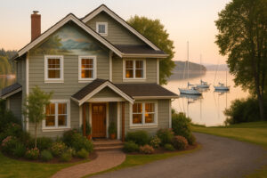 Waterfront view of the marina and the Inn at Port Ludlow, one of the best hotels in Port Ludlow, Washington.