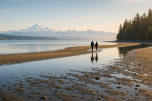 Waterfront view of the marina and the Inn at Port Ludlow, one of the best hotels in Port Ludlow, Washington.