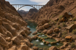 Scenic desert highway winding through red rock landscapes and mountain views during a Southern Nevada road trip.