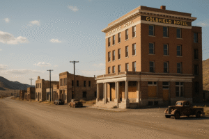 Open desert highway and mountain vistas capturing the beauty of historic drives between Reno and Las Vegas along Nevada&rsquo;s scenic routes.