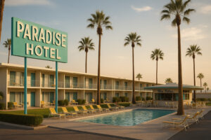 Neon lights and classic signs from vintage casinos Las Vegas history, showcasing the golden era of the Strip in the mid-20th century.