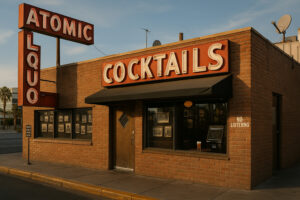 Neon lights and classic signs from vintage casinos Las Vegas history, showcasing the golden era of the Strip in the mid-20th century.