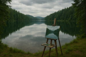 Scenic forest path with sunlight filtering through tall evergreens along hiking trails near Port Ludlow, Washington.