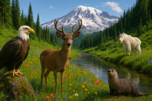 Scenic coastal road and forested landscape perfect for exploring scenic day trips from Port Ludlow, Washington.