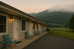 Elegant exterior view of Woodstock Inn and Resort with landscaped gardens and classic Vermont architecture