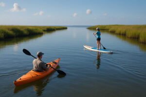 Secluded white sand shoreline and calm turquoise water showing Hidden Gulf Shores Beaches at sunset