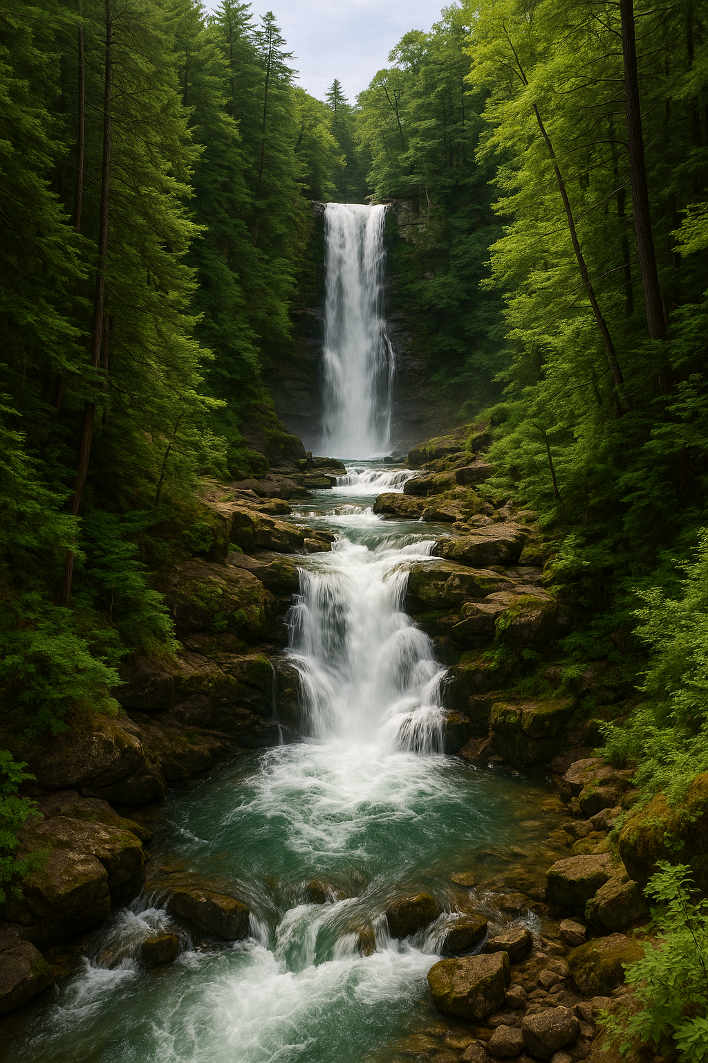 Scenic view of one of the best waterfalls in New England, surrounded by lush forest, showcasing why these top 21 waterfalls in New England and New York are a must-visit for nature lovers.
