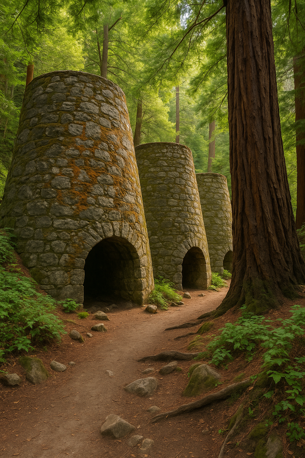 Limekiln State Park’s historic lime kilns surrounded by redwood forest—one of the best spots in Big Sur for history and hiking.
