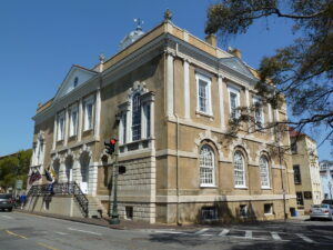 The Old Exchange & Provost Dungeon in Charleston SC, a historic site used during the American Revolution with underground prison cells.