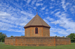 The Powder Magazine in Charleston SC, the oldest public building in the Carolinas, dating back to 1713 with colonial architecture.