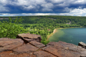 The Ice Age National Scenic Trail in Wisconsin, highlighting glacial landscapes, forests, and unique rock formations