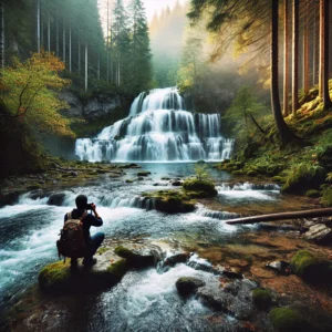 White Owl Falls, a quiet and hidden waterfall located near Gorges State Park, North Carolina