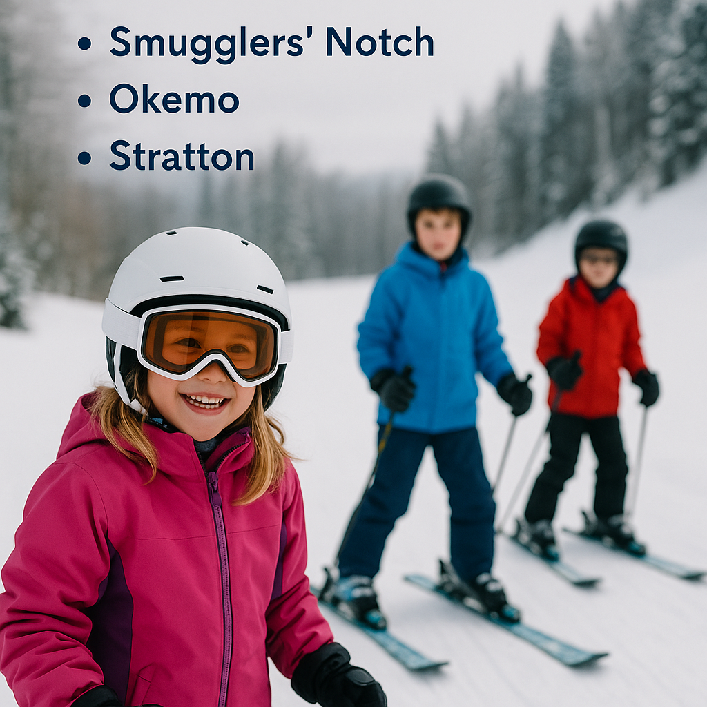 Beginner-friendly ski resort highlighted on the map of Vermont ski areas, ideal for first-time skiers and families.