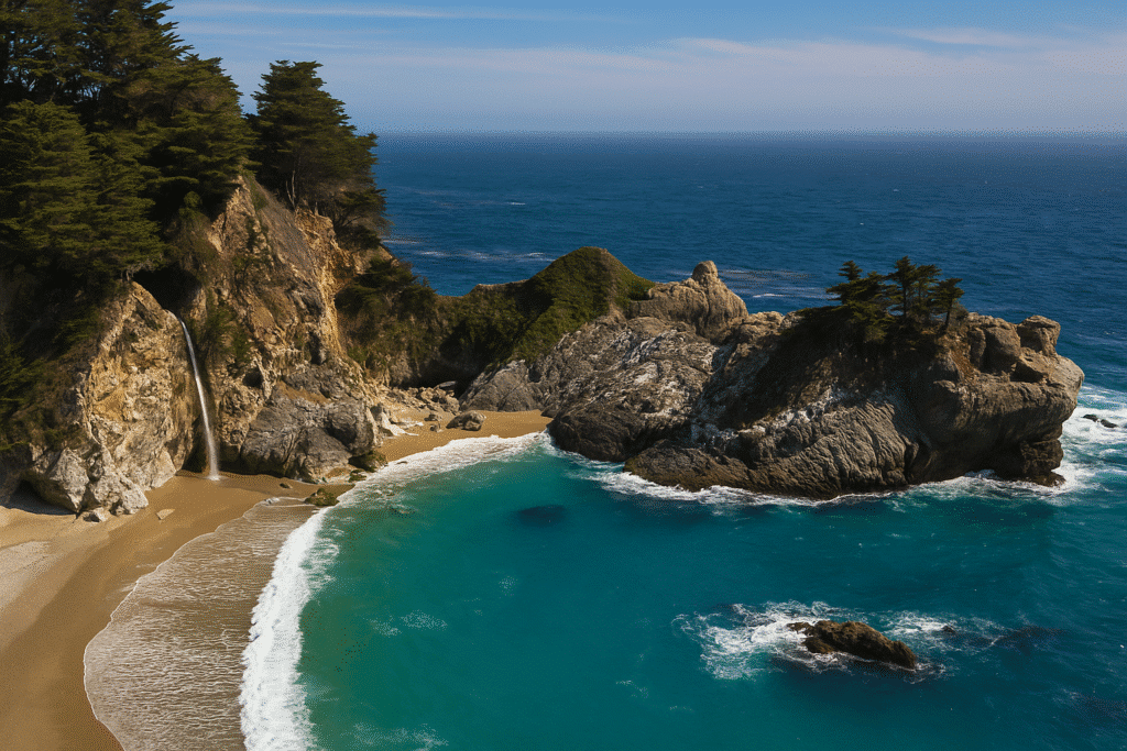 McWay Falls and turquoise waters along the coastline, showcasing scenic views for exploring other things to do in Big Sur (if you’ve got more time).