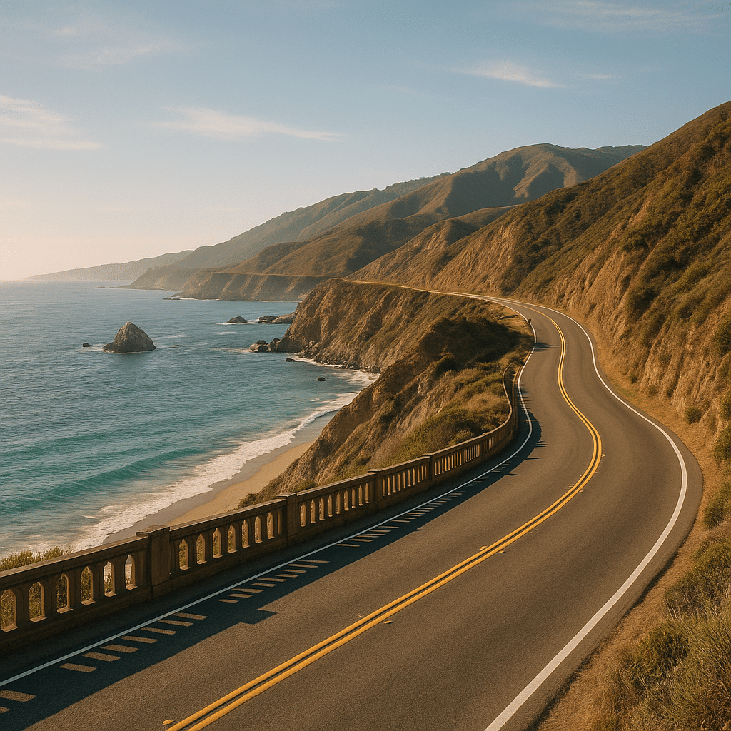 Scenic Highway 1 view with cliffs and ocean waves, perfectly reflecting the question of how far is Big Sur from San Francisco (and is it worth the hype).