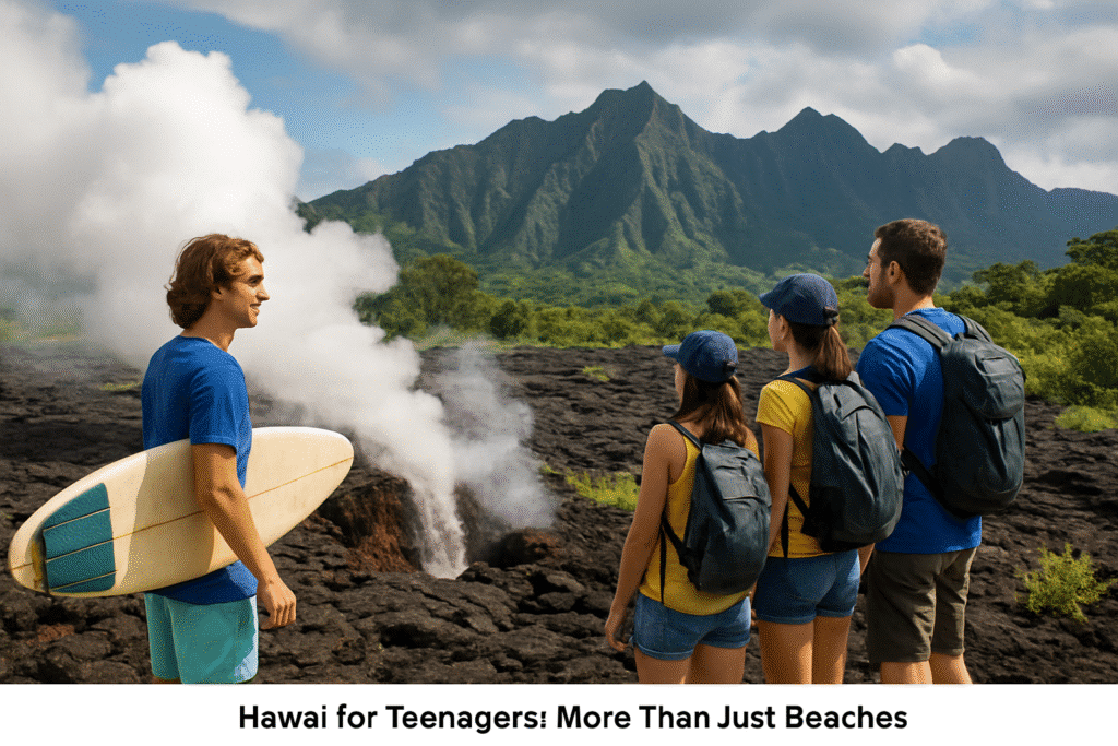 Teenagers exploring volcanic landscapes and adventure activities in Hawaii — Hawaii for Teenagers: More Than Just Beaches.