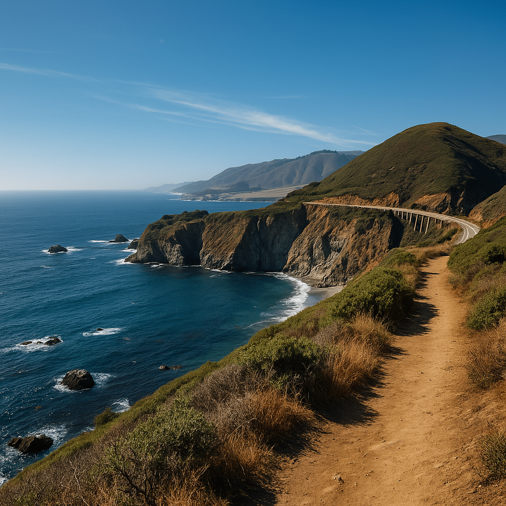 A dirt trail along the cliffs with ocean views, perfect for hiking at Hurricane Point – short trails with big payoff.