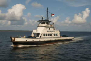 North Carolina ferry crossing Pamlico Sound on the Ocracoke route